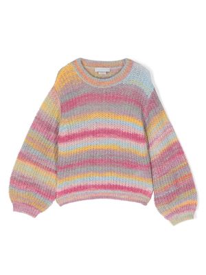 Stella McCartney Kids stripe-print knitted jumper - Pink