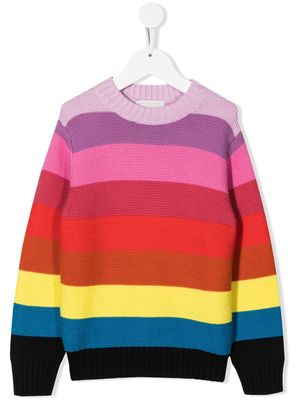 Stella McCartney Kids striped colour-block jumper - Red