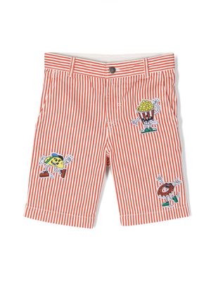 Stella McCartney Kids striped cotton shorts - Red