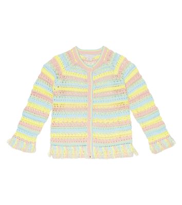 Stella McCartney Kids Striped crochet cotton cardigan