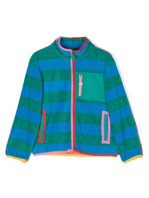 Stella McCartney Kids striped fleece jacket - Blue