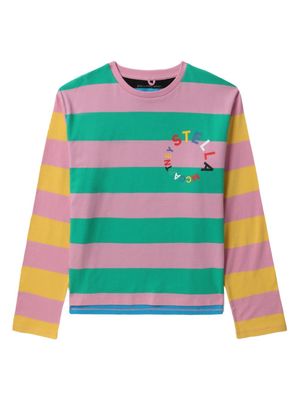 Stella McCartney Kids striped organic cotton T-shirt - Pink