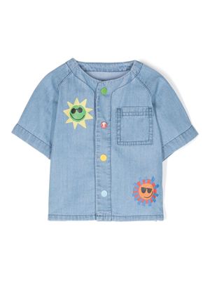 Stella McCartney Kids sun-print cotton shirt - Blue