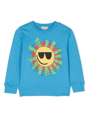 Stella McCartney Kids sun-print cotton sweatshirt - Blue