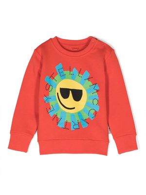 Stella McCartney Kids Sun-print cotton sweatshirt - Orange