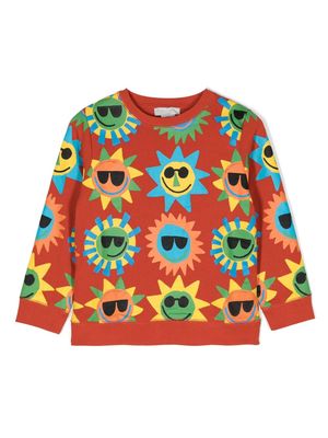 Stella McCartney Kids sun-print cotton sweatshirt - Red