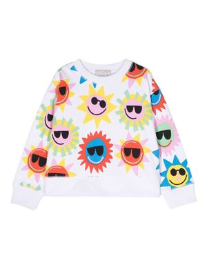 Stella McCartney Kids sun-print cotton sweatshirt - White