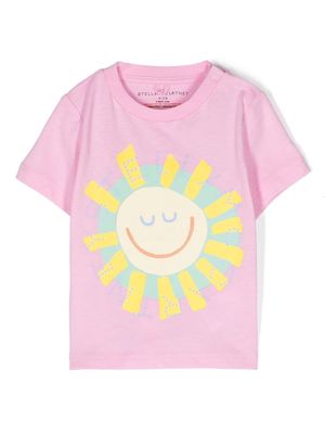 Stella McCartney Kids Sun-print cotton T-shirt - Pink