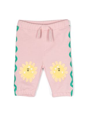Stella McCartney Kids sun-print cotton tracksuit bottoms - Pink