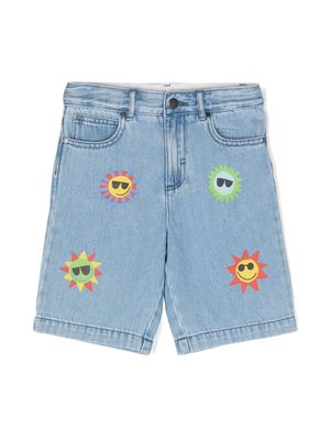 Stella McCartney Kids sun-print denim shorts - Blue