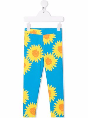 Stella McCartney Kids sunflower-print leggings - Blue