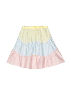 Stella McCartney Kids tiered striped skirt - Yellow