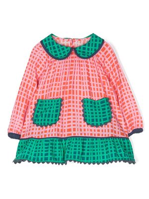 Stella McCartney Kids two-tone geometric-pattern smock dress - Pink