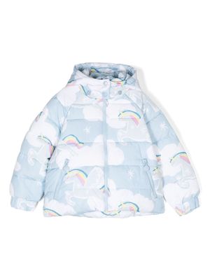 Stella McCartney Kids unicorn-print padded jacket - Blue