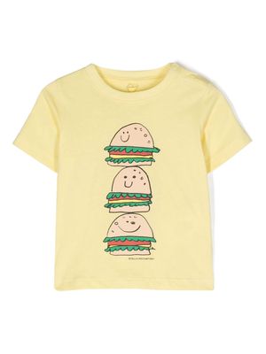 Stella McCartney Kids Veggie Burger Stack cotton T-shirt - Yellow