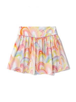 Stella McCartney Kids watercolour-effect lyocell flared skirt - Pink
