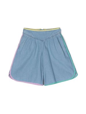 Stella McCartney Kids wide-leg cotton shorts - Blue