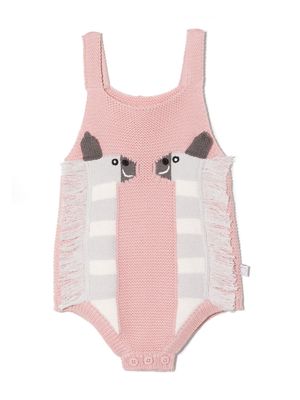 Stella McCartney Kids zebra fringed knitted body - Pink