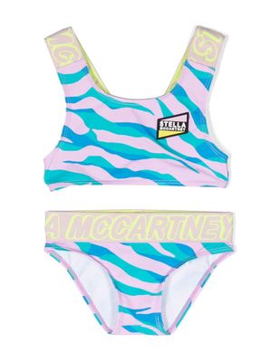Stella McCartney Kids zebra-print bikini set - Pink