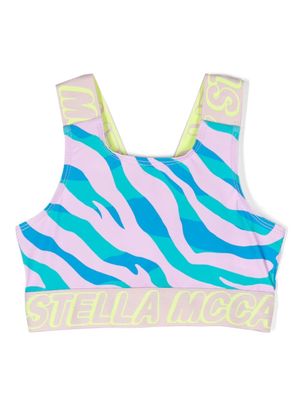 Stella McCartney Kids zebra-print cropped top - Pink