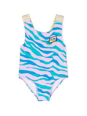 Stella McCartney Kids zebra-print swimsuit - Purple