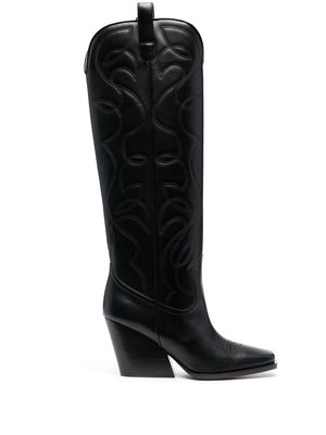 Stella McCartney knee-high cowboy boots - Black