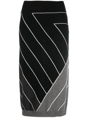 Stella McCartney knitted geomertric pattern skirt - Black