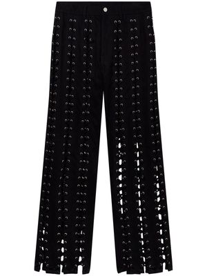 Stella McCartney lace-up cotton jeans - Black