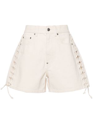 Stella McCartney lace-up cotton shorts - Neutrals