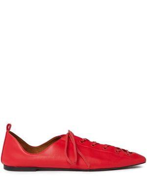 Stella McCartney lace-up faux-leather shoes - Red