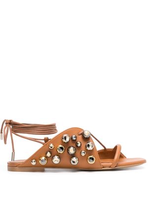 Stella McCartney lace-up stud sandals - Brown