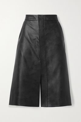 Stella McCartney - Lauren Vegetarian Leather Midi Skirt - Black