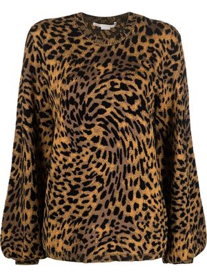 STELLA MCCARTNEY leopard-print knitted jumper - Black