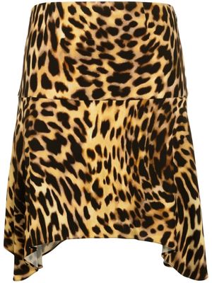 Stella McCartney leopard-print mini skirt - Brown