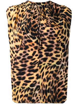 Stella McCartney leopard-print silk blouse - Brown