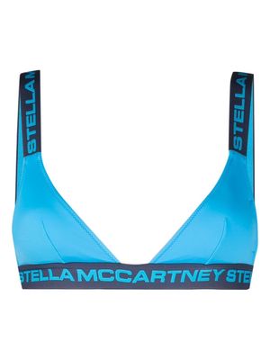 Stella McCartney logo-embellished bralette bikini top - Blue