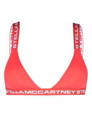 Stella McCartney logo-embellished bralette bikini top - Red