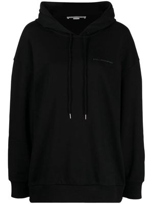 Stella McCartney logo-embroidered drawstring hoodie - Black