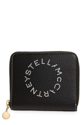 Stella McCartney Logo Faux Leather French Wallet in 1000 - Black