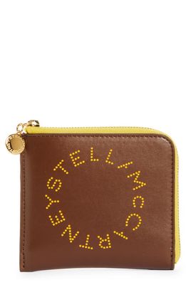Stella McCartney Logo Faux Leather French Wallet with Removable Card Case in 7773 Cinnamon