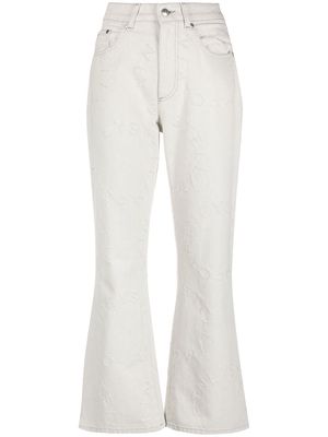 Stella McCartney logo flared high-waisted trousers - Neutrals