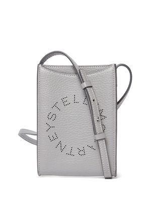 Stella McCartney Logo grained crossbody bag - Silver