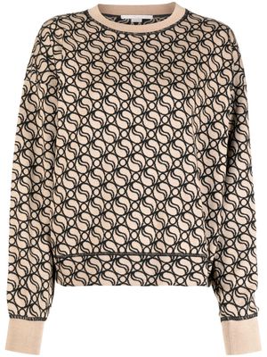 Stella McCartney logo intarsia-knit jumper - Brown