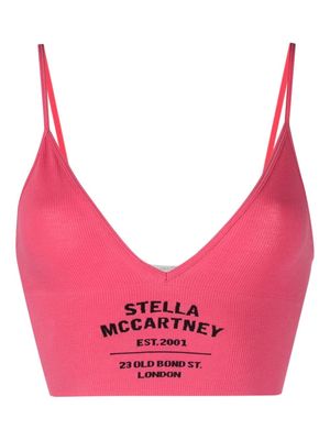 Stella McCartney logo intarsia-knit ribbed bra - Pink