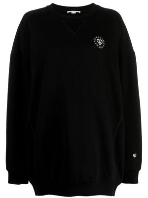 Stella McCartney logo-patch cotton sweatshirt - Black