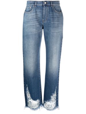 Stella McCartney logo-patch straight-leg jeans - Blue