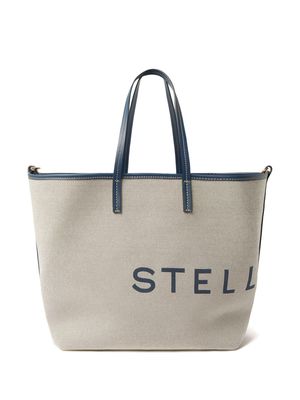 Stella McCartney logo-print canvas tote bag - Neutrals