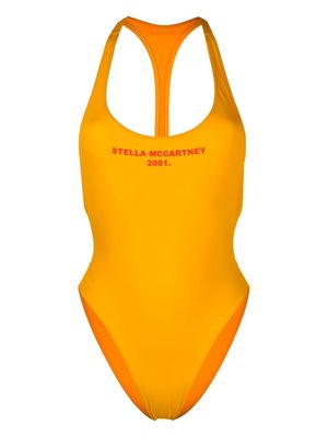 Stella McCartney logo-print cut-out swimsuit - Yellow