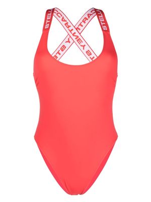 Stella McCartney logo-strap swimsuit - Red