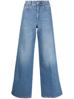 Stella McCartney logo-tape wide-leg jeans - Blue